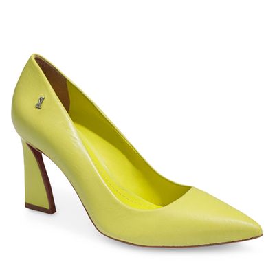 Scarpin Couro Pelica Soft Limão