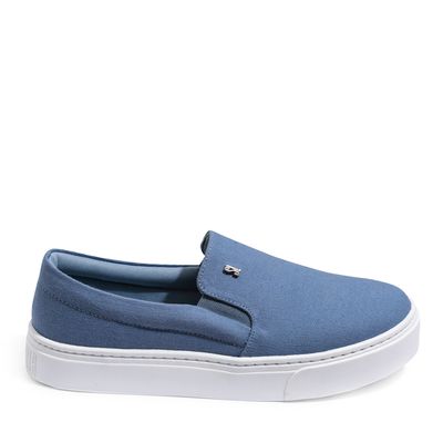 Tênis Slip On Lona Deserto Azul Denim