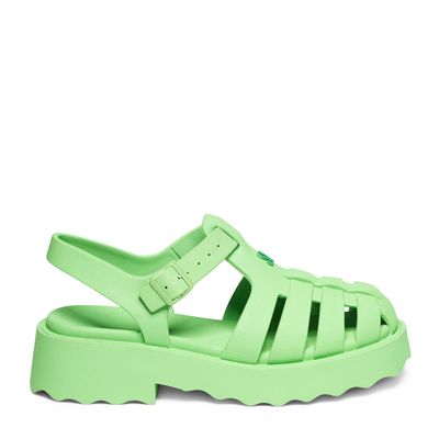 Sandália Fisherman Verde Borracha Flatform