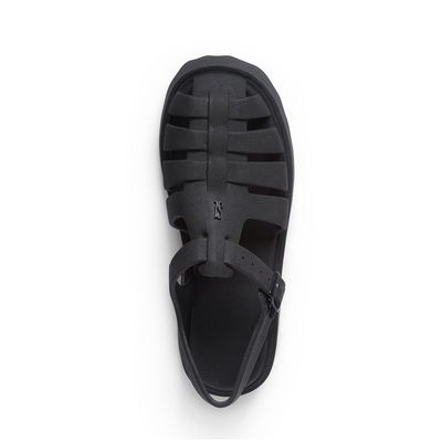 Sandália Fisherman Preta Borracha Flatform