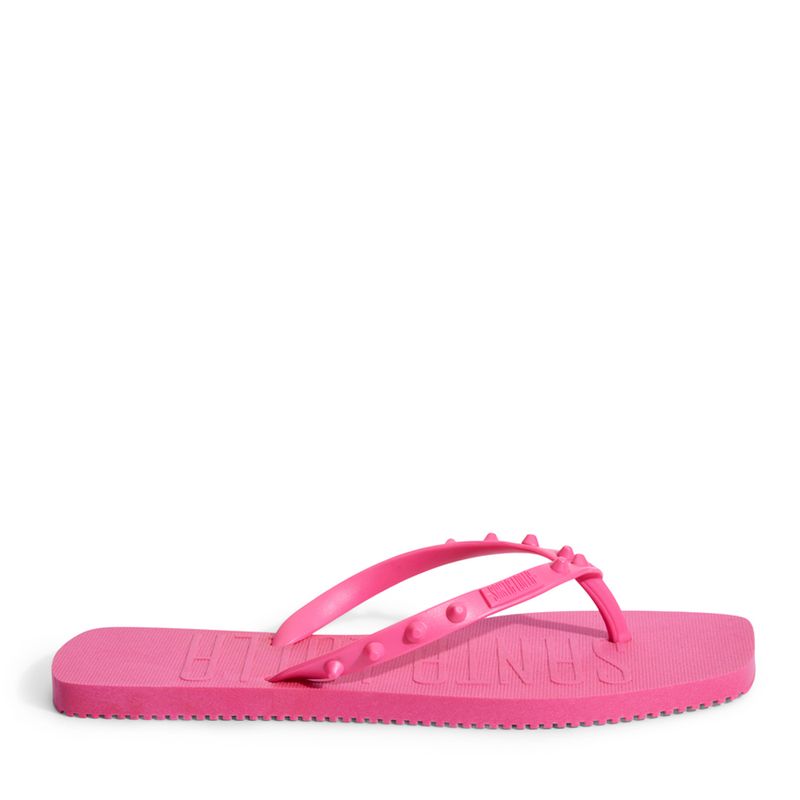 Flip Flop Rosa Borracha Spikes Bico Quadrado - Santa Lolla Flip Flop Rosa Borracha Spikes Bico Quadrado - Santa Lolla