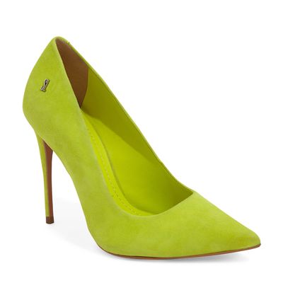 Scarpin Couro Camurça Premium Limão
