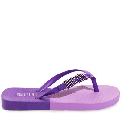 Flip Flop Infantil Roxo Violeta Borracha Salto Flat