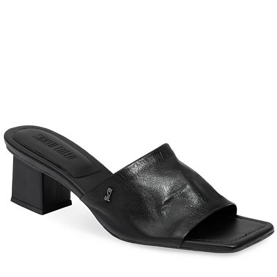 Mule Couro Nobre Soft Preto