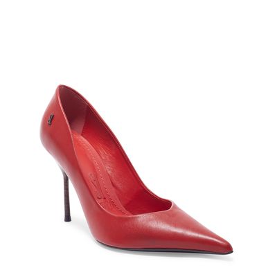 Scarpin Vermelho Couro Salto Fino