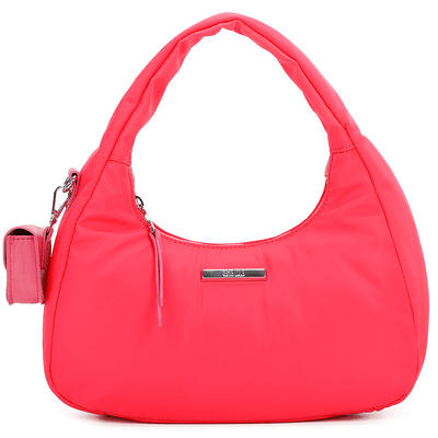 Bolsa Hobo Rosa Nylon Alça Ombro