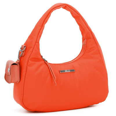 Bolsa Hobo de Nylon Laranja Tangerina