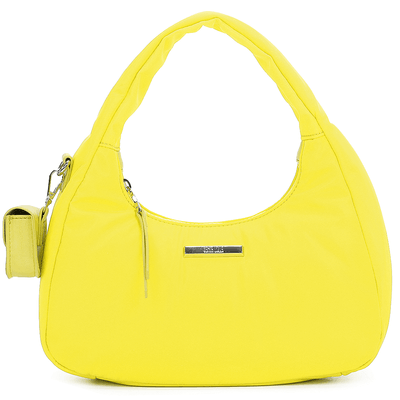 Bolsa Hobo de Nylon Amarelo Neon