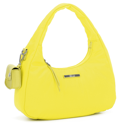 Bolsa Hobo de Nylon Amarelo Neon