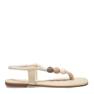Sandália Rasteira Napa Santorine Creme