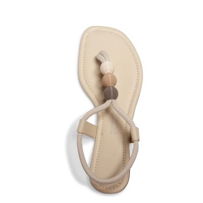 Sandália Rasteira Napa Santorine Creme