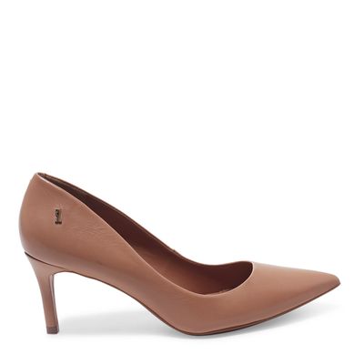 Scarpin Couro Pelica Soft Tan