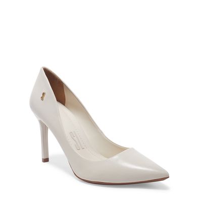 Scarpin Couro Pelica Soft Branco Marfim