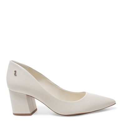 Scarpin Couro Pelica Soft Branco Marfim