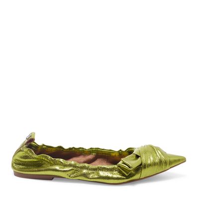 Sapatilha Couro Nobre Soft Metalizado Verde