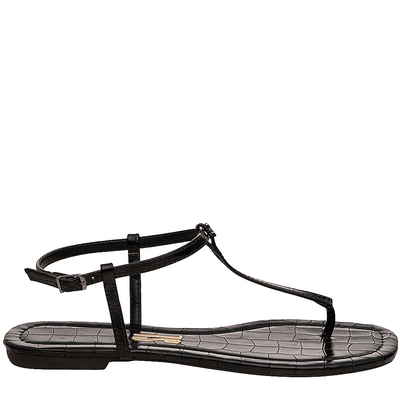 Rasteira Croco Verniz Preto