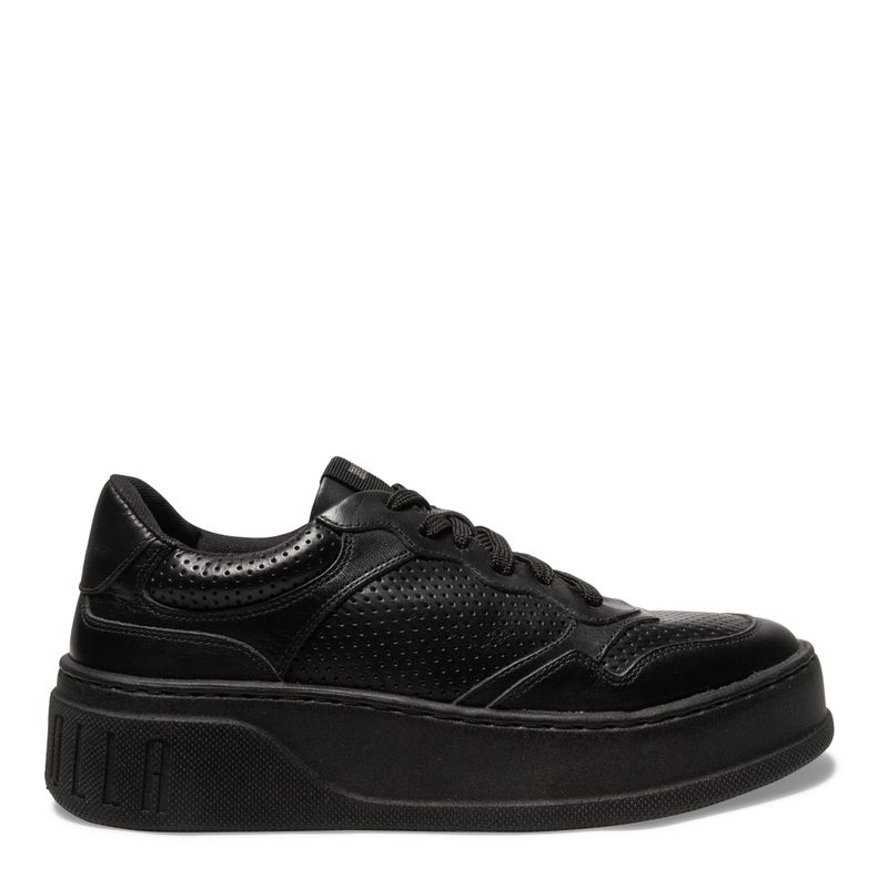 Tenis preto best sale em couro