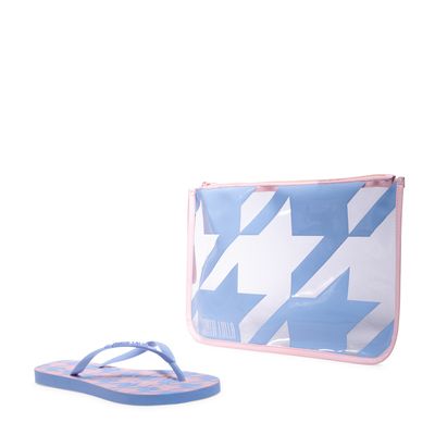 Flip Flop Borracha Azul Com Necessaire