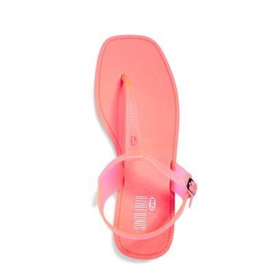 Rasteira de Borracha Rosa Neon Jelly com Necessaire Fini Tubes