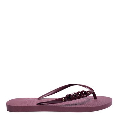 Chinelo Flip Flop Borracha Roxo Corrente