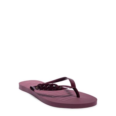 Chinelo Flip Flop Borracha Roxo Corrente