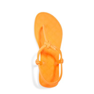 Rasteira Laranja Borracha Tira Slim