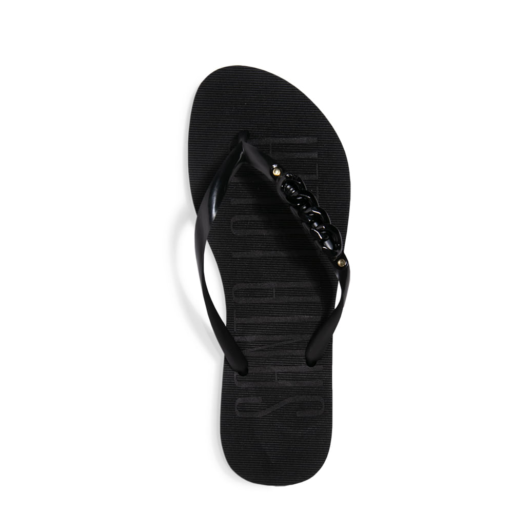 Rasteira Zattini Strass Rasteirinha Preta Santa Lolla Chinelo Flip