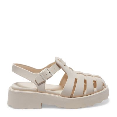 Sandália Fisherman Branca Borracha Flatform