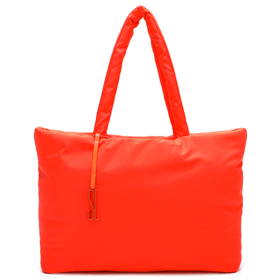 Bolsa Tote Maxi Universitária Nylon Laranja Neon