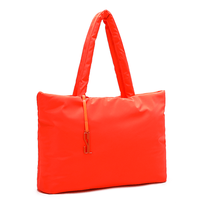 Bolsa Tote Maxi Universitária Nylon Laranja Neon