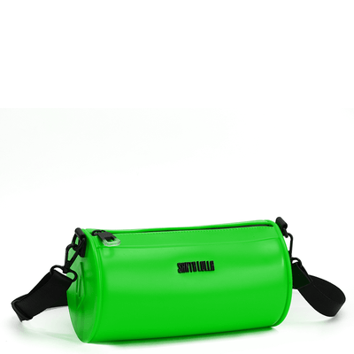 Bolsa Transversal Cilíndrica de Borracha Verde Neon Carnaval