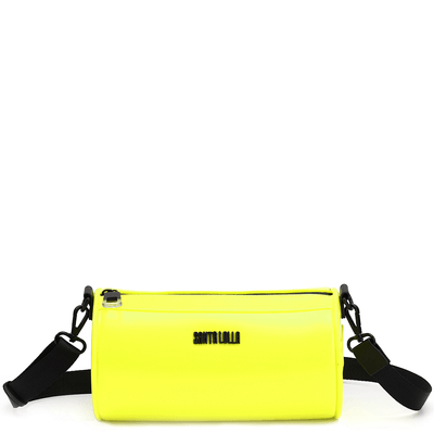 Bolsa Transversal Cilíndrica de Borracha Amarelo Neon Carnaval