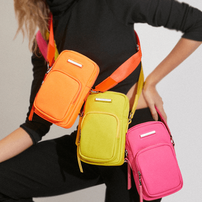 Bolsa Shoulder Bag Amarela Nylon Alça Transversal