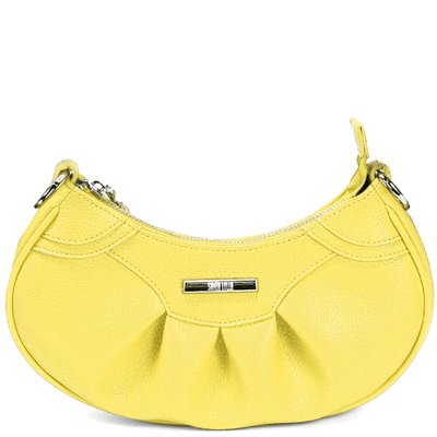 Bolsa Tiracolo Meia Lua Drapeada Amarela