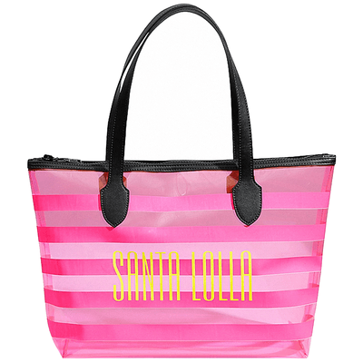Bolsa de Praia de Pvc Rosa Neon