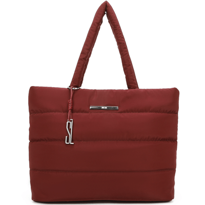 Bolsa Shopper Universitária Puffer Nylon Vinho Wine