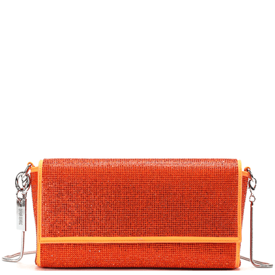 Bolsa Pequena Tiracolo Strass Laranja Tangerina