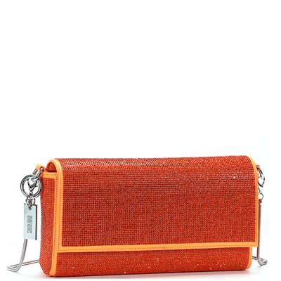 Bolsa Pequena Tiracolo Strass Laranja Tangerina