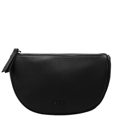 Bolsa Transversal Meia Lua Floater Texturizado Preto