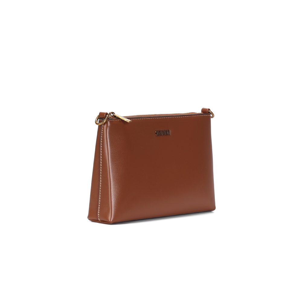 Bolsa Pequena Soft Marrom Safari Alça Transversal - Santa Lolla