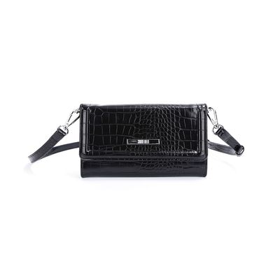 Bolsa Material Croco Preto