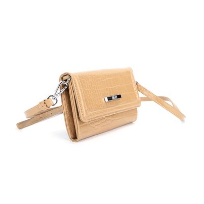 Bolsa Material Croco Areia