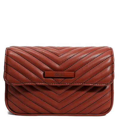 Bolsa Transversal Matelassê Soft Marrom Rusty