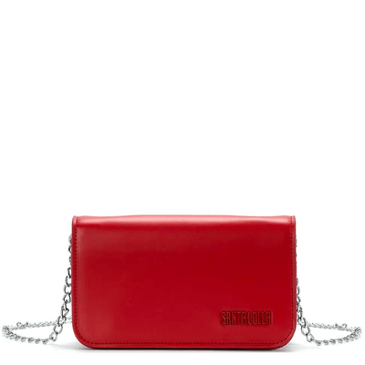 Bolsa Transversal Vermelha Alça Corrente