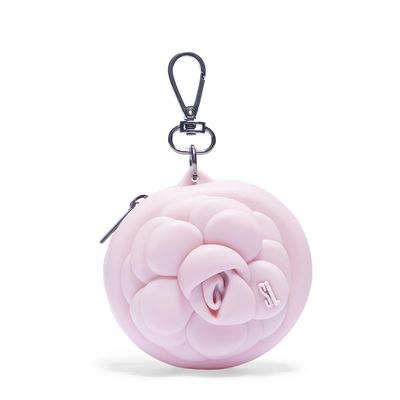 Chaveiro Porta Moedas Rosa Borracha Flor