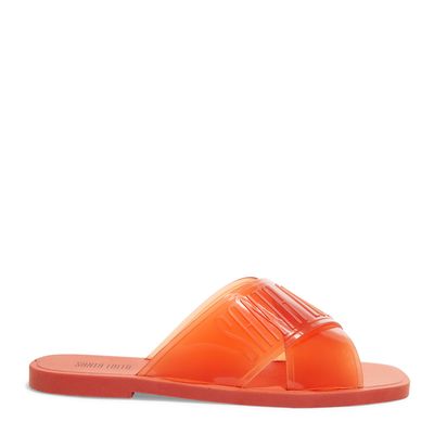 Rasteira Laranja Borracha Flat