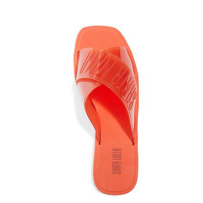 Rasteira Laranja Borracha Flat