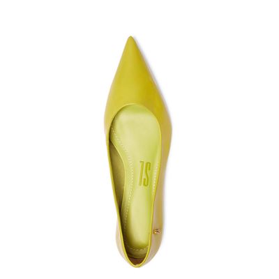 Sapatilha Verde Couro Bico Fino