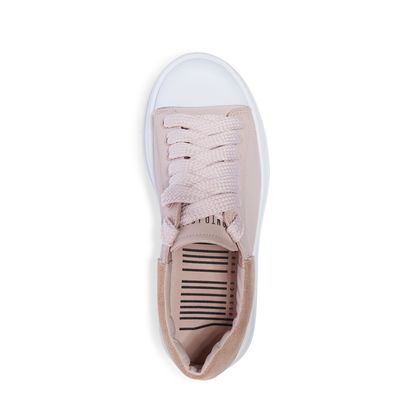 Tênis Rosa Couro Amarração Flatform