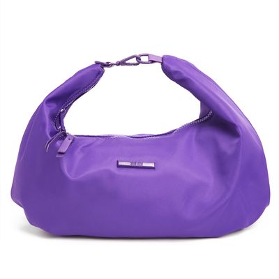 Bolsa Grande Hobo Roxo Elétrico Nylon Transversal